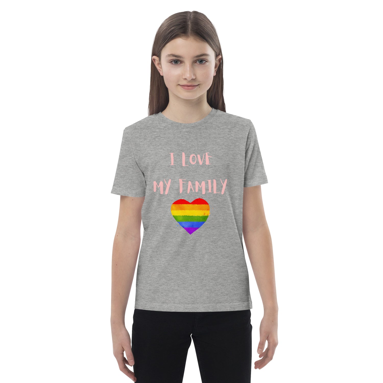 T-shirt infantil em algodão orgânico Love Family