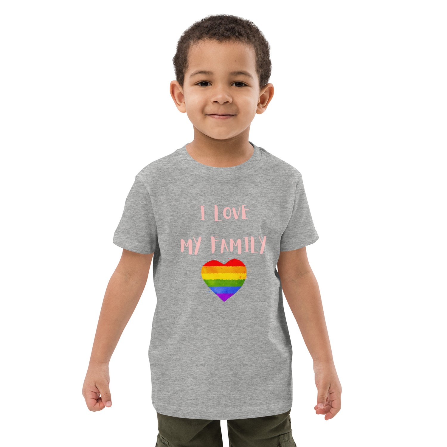T-shirt infantil em algodão orgânico Love Family