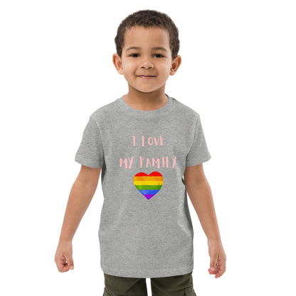 T-shirt infantil em algodão orgânico Love Family