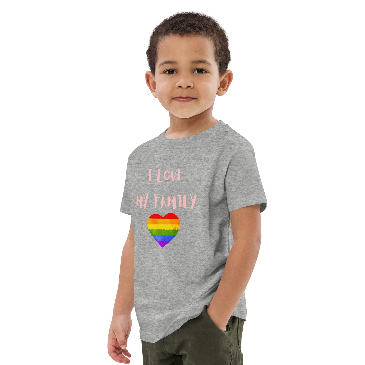 T-shirt infantil em algodão orgânico Love Family