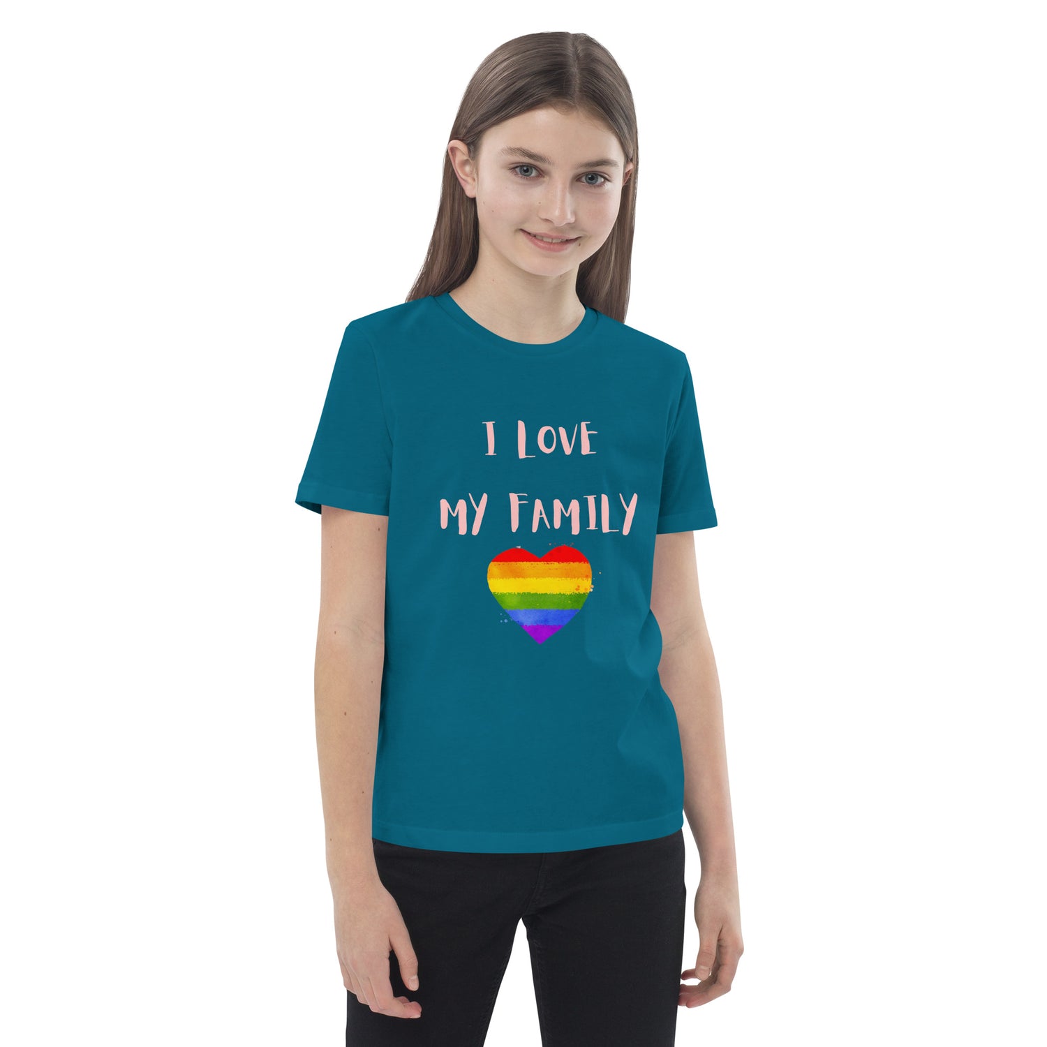 T-shirt infantil em algodão orgânico Love Family
