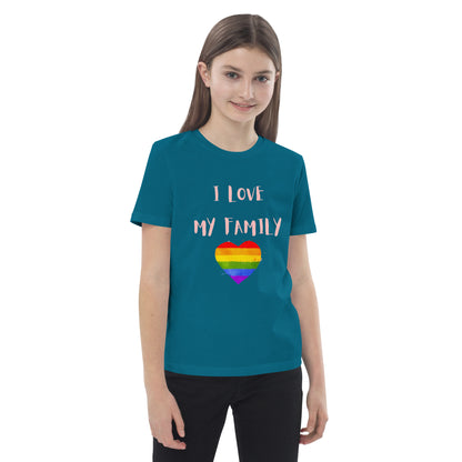 T-shirt infantil em algodão orgânico Love Family