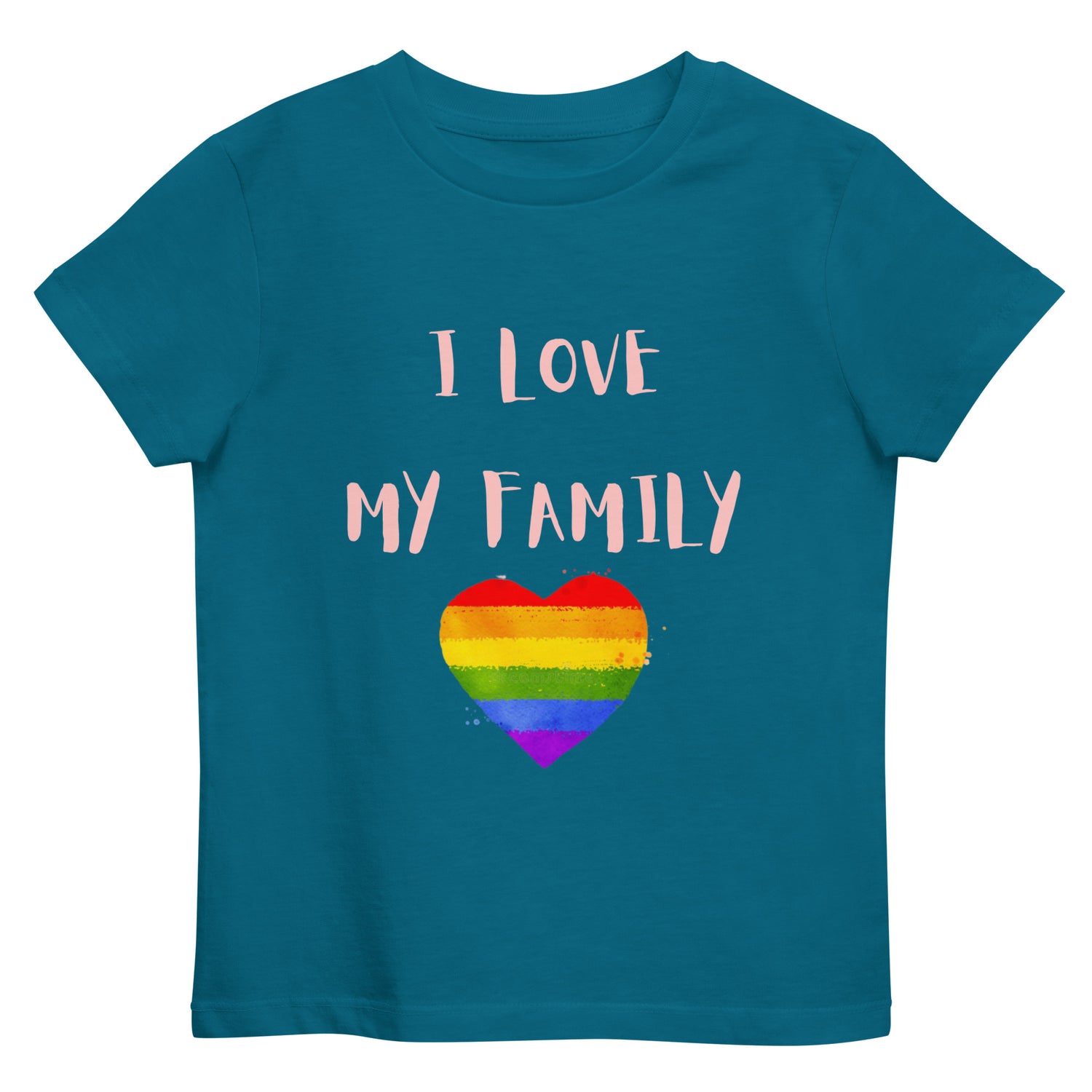 T-shirt infantil em algodão orgânico Love Family