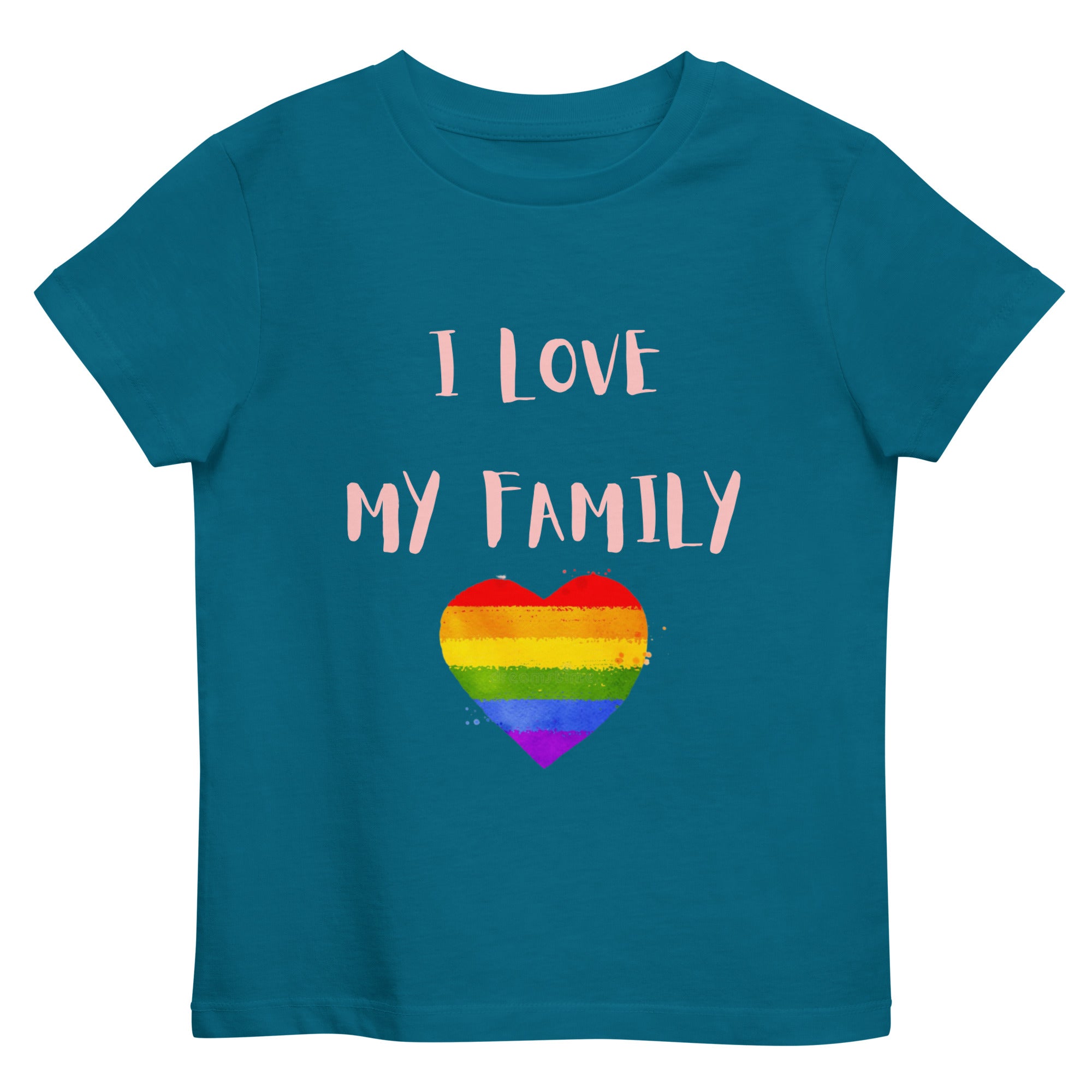 T-shirt infantil em algodão orgânico Love Family