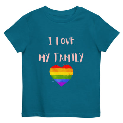 T-shirt infantil em algodão orgânico Love Family