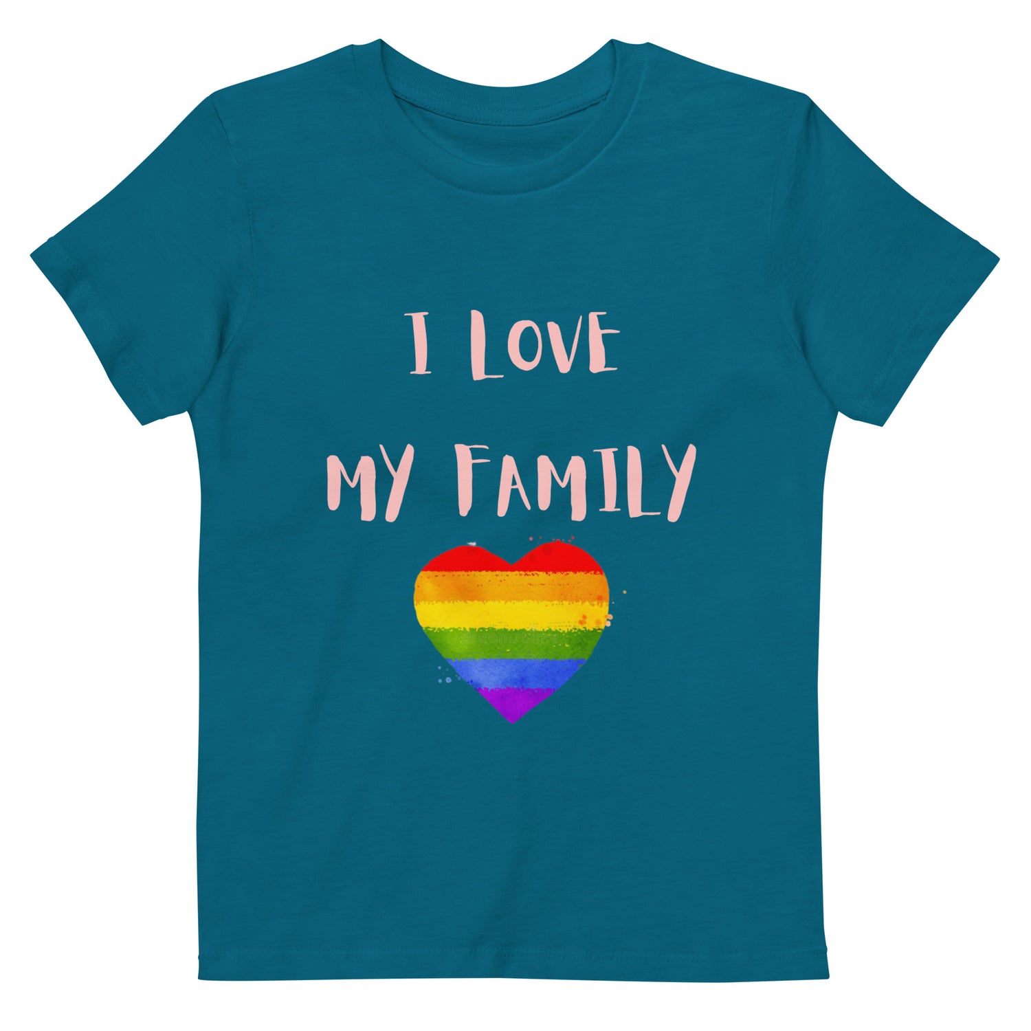 T-shirt infantil em algodão orgânico Love Family