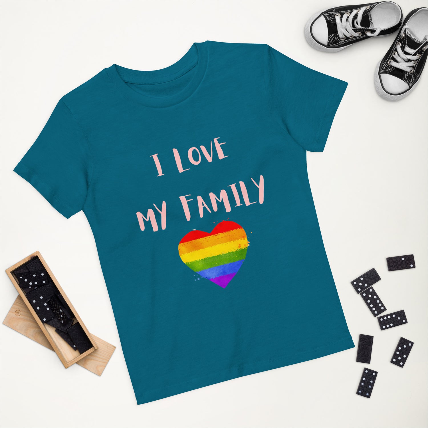 T-shirt infantil em algodão orgânico Love Family