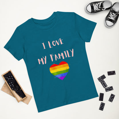 T-shirt infantil em algodão orgânico Love Family