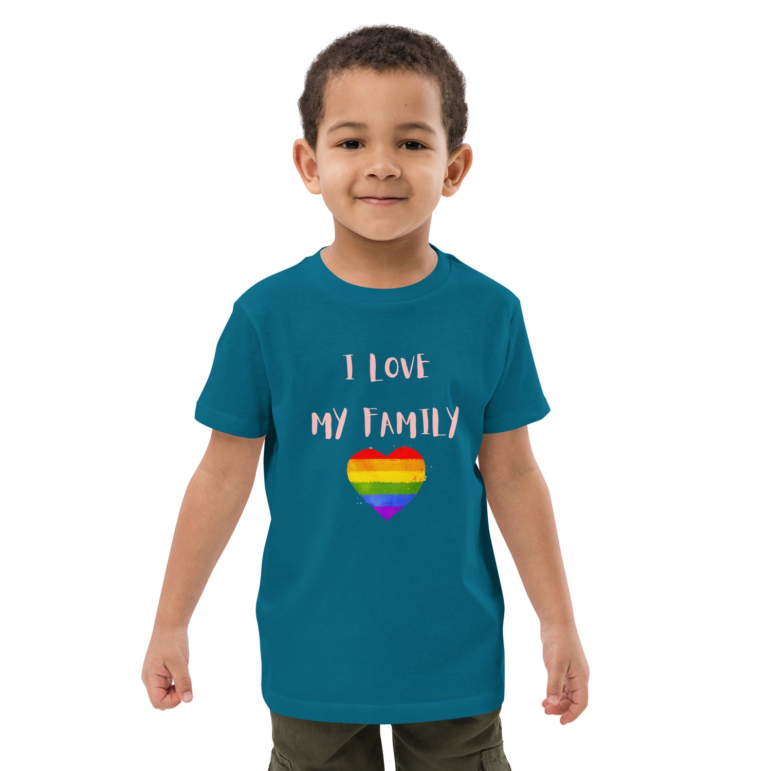 T-shirt infantil em algodão orgânico Love Family