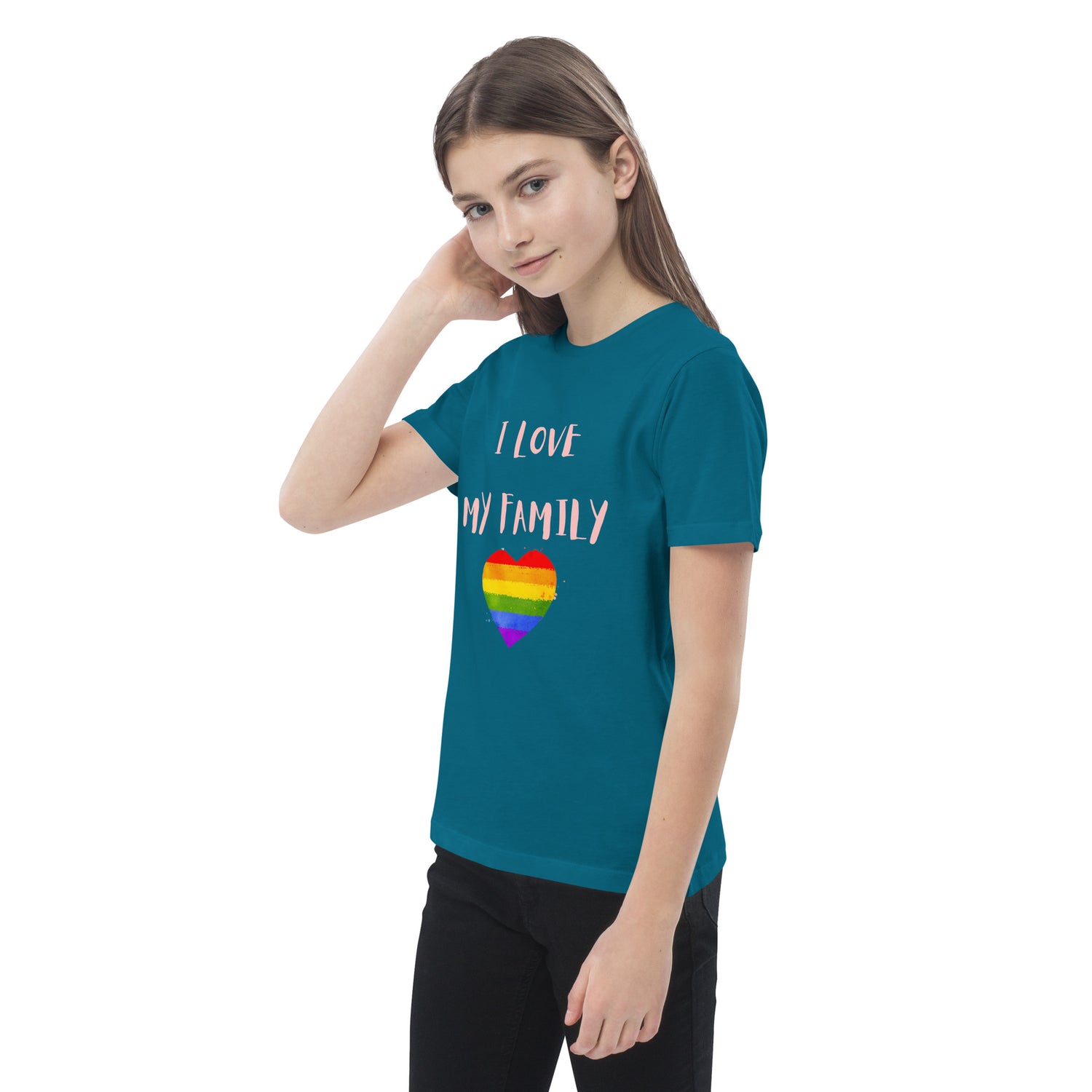 T-shirt infantil em algodão orgânico Love Family