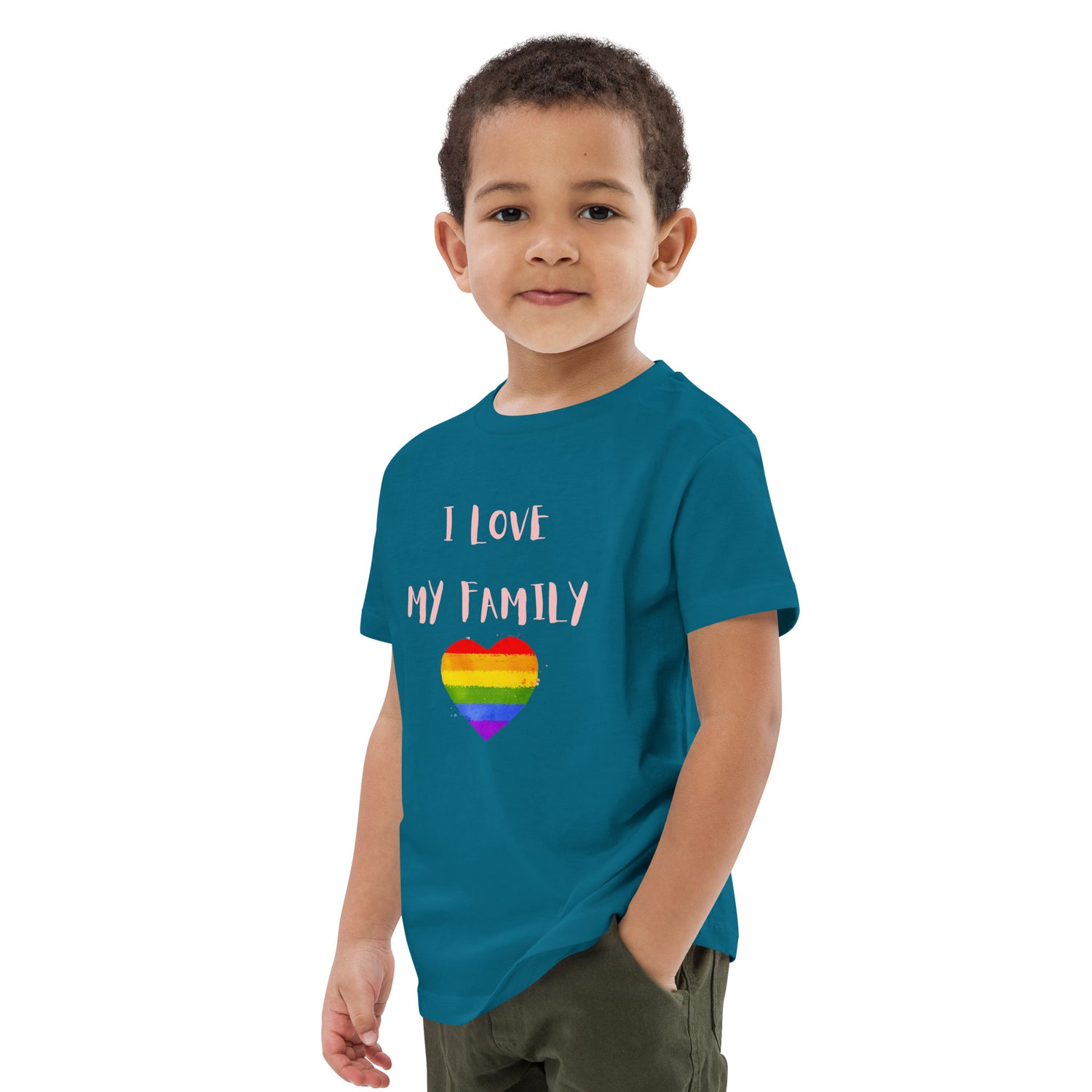 T-shirt infantil em algodão orgânico Love Family