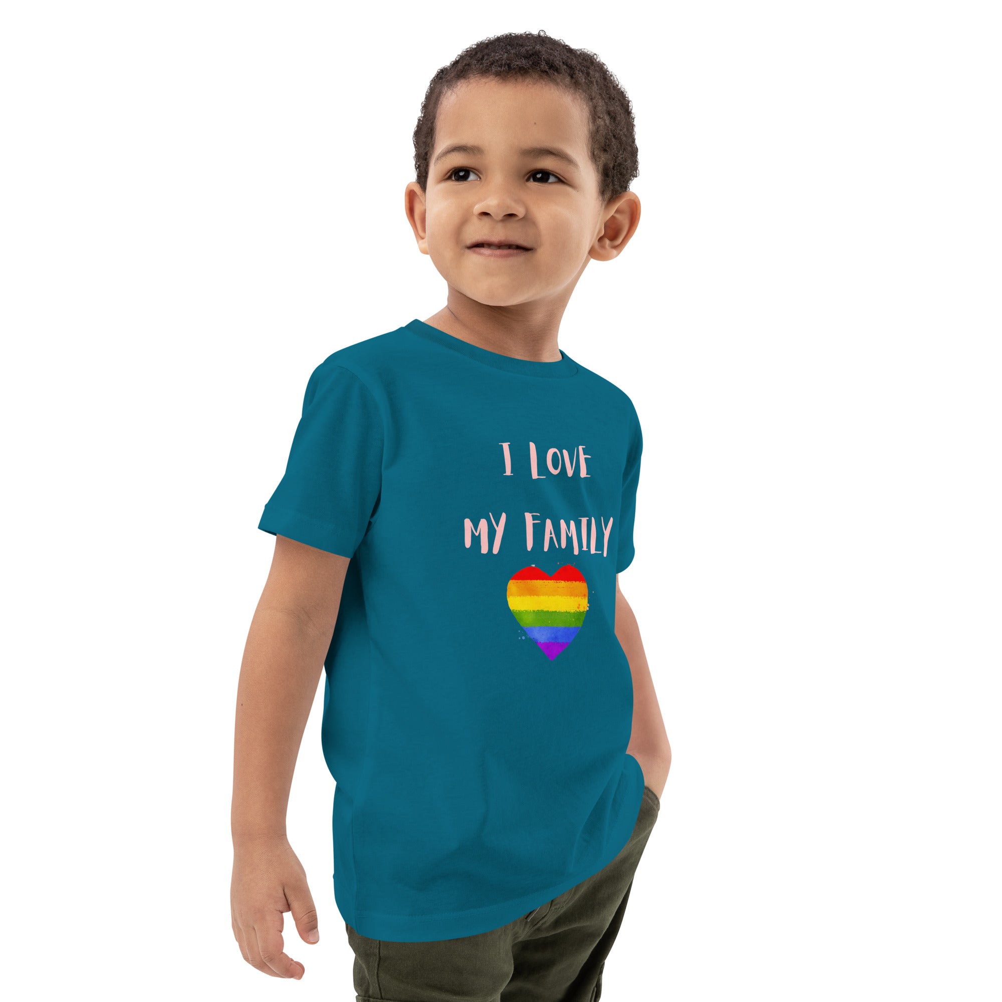 T-shirt infantil em algodão orgânico Love Family