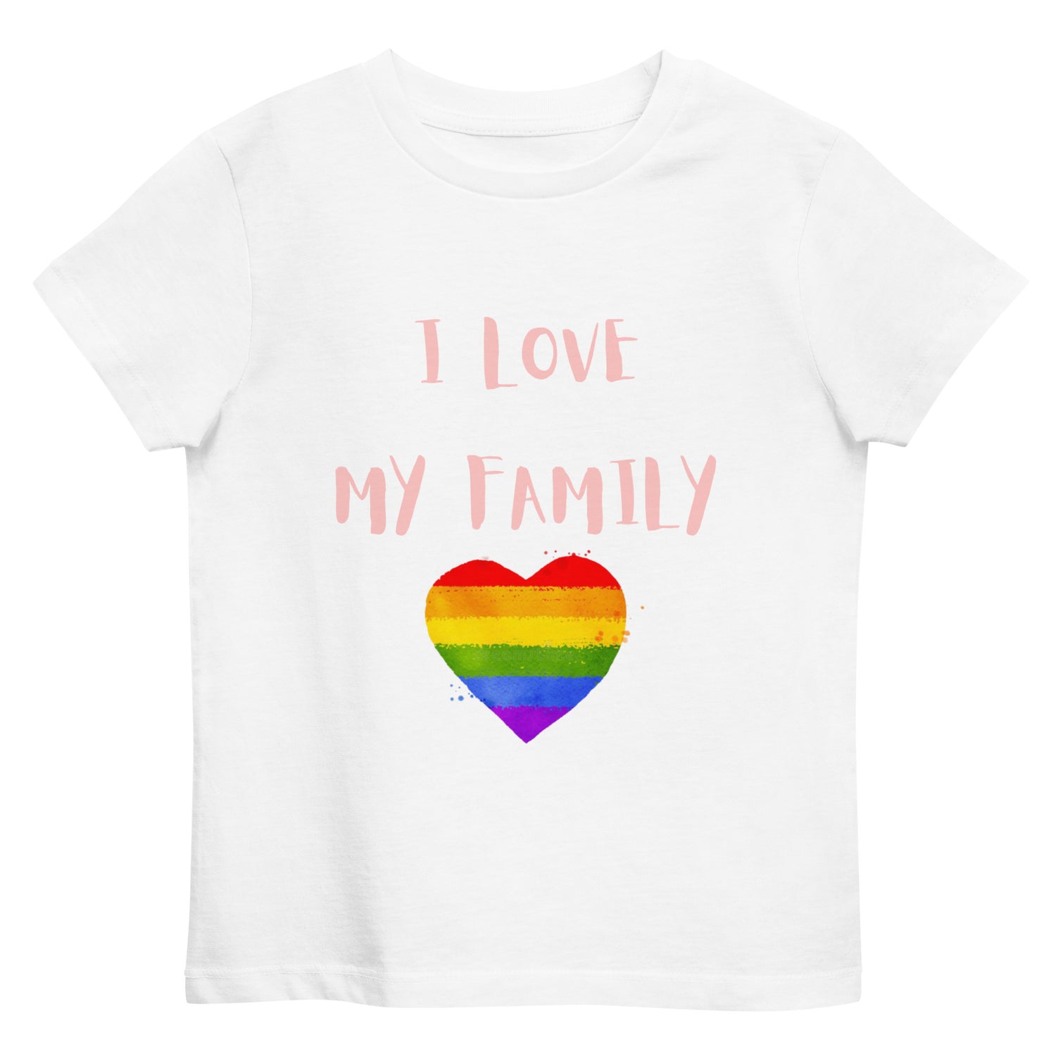 T-shirt infantil em algodão orgânico Love Family