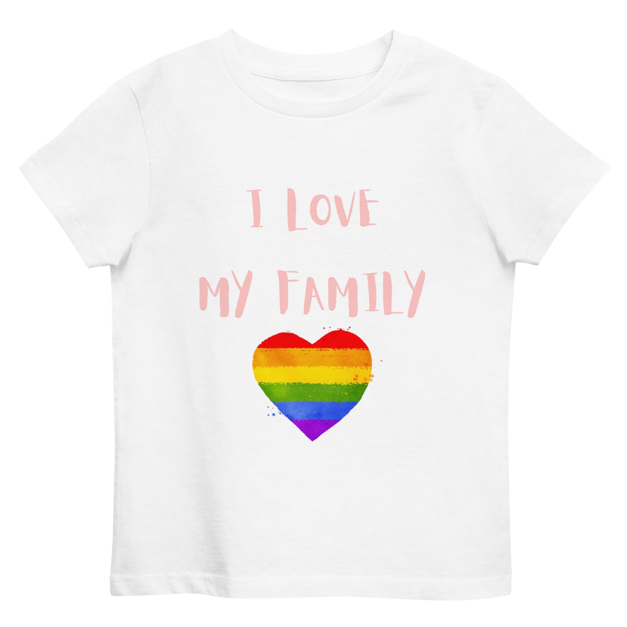 T-shirt infantil em algodão orgânico Love Family
