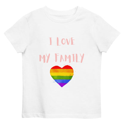 T-shirt infantil em algodão orgânico Love Family