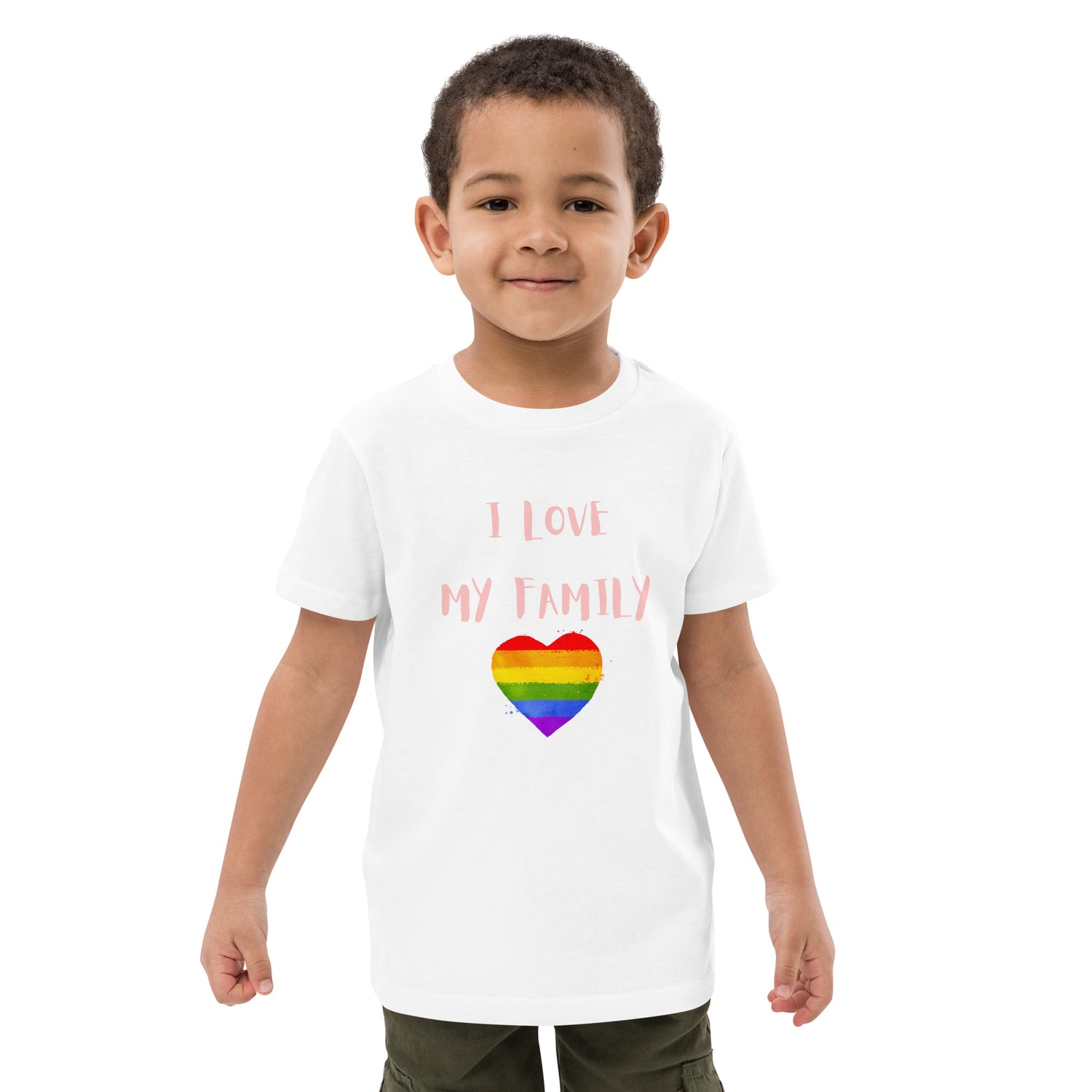 T-shirt infantil em algodão orgânico Love Family
