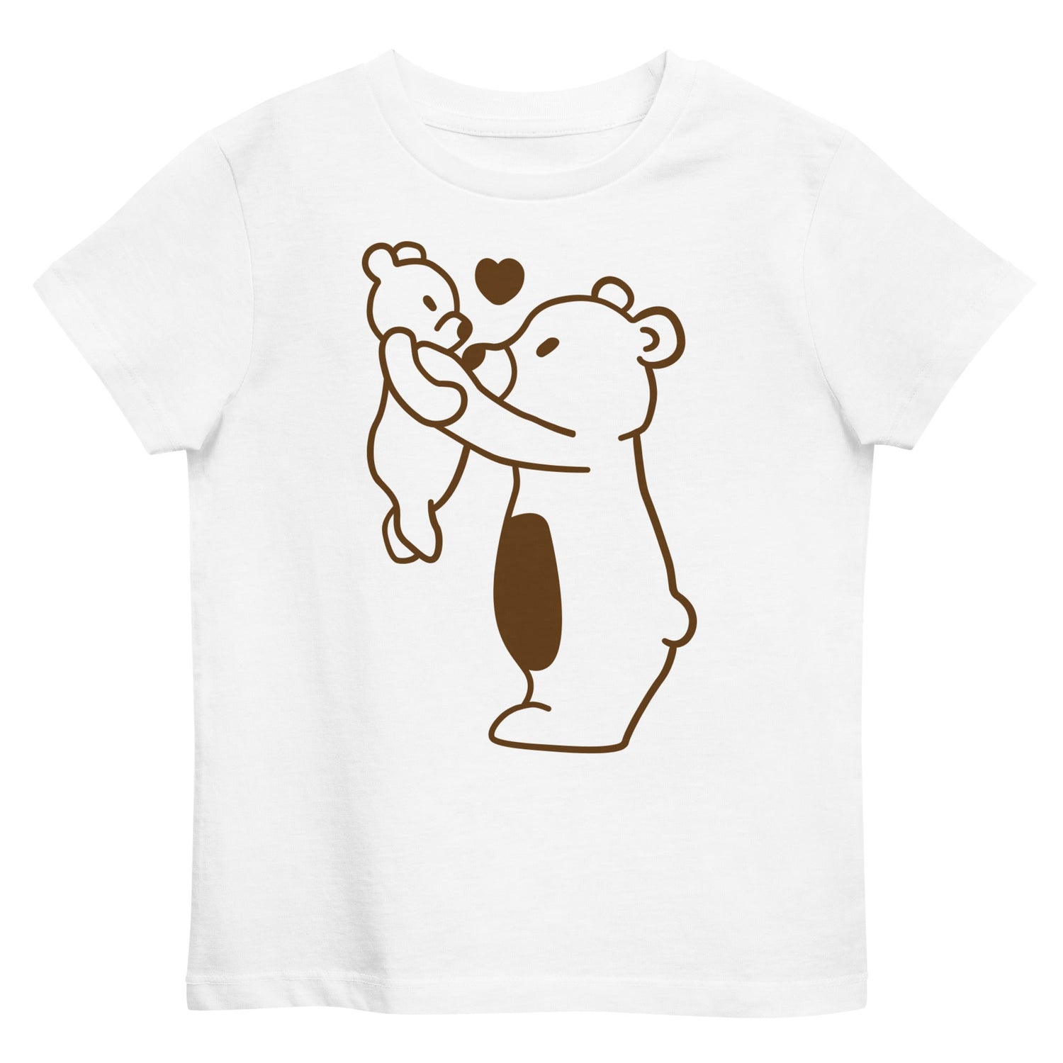 Camiseta de algodão orgânico para adolescentes e idosos Urso