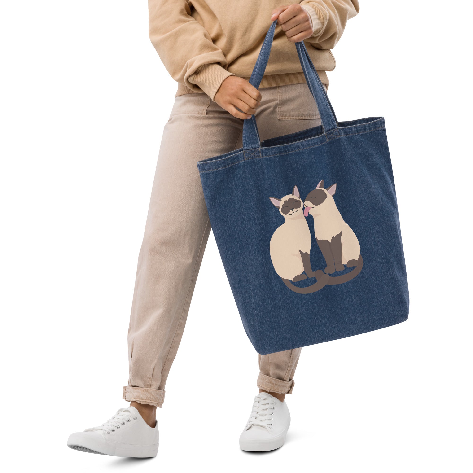 Bolsa tote jeans orgânica Faça seu próprio design