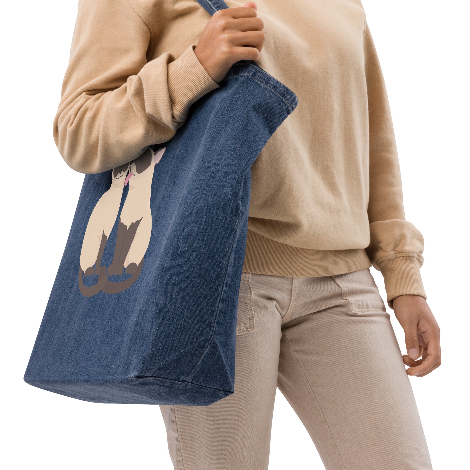 Bolsa tote jeans orgânica Faça seu próprio design