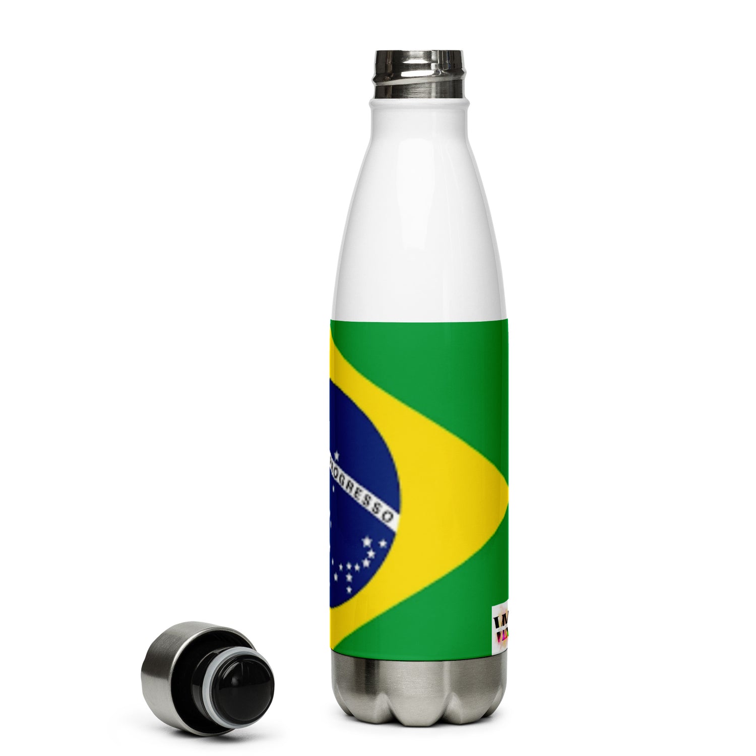 Garrafa de água de aço inoxidável Bandeira do Brasil