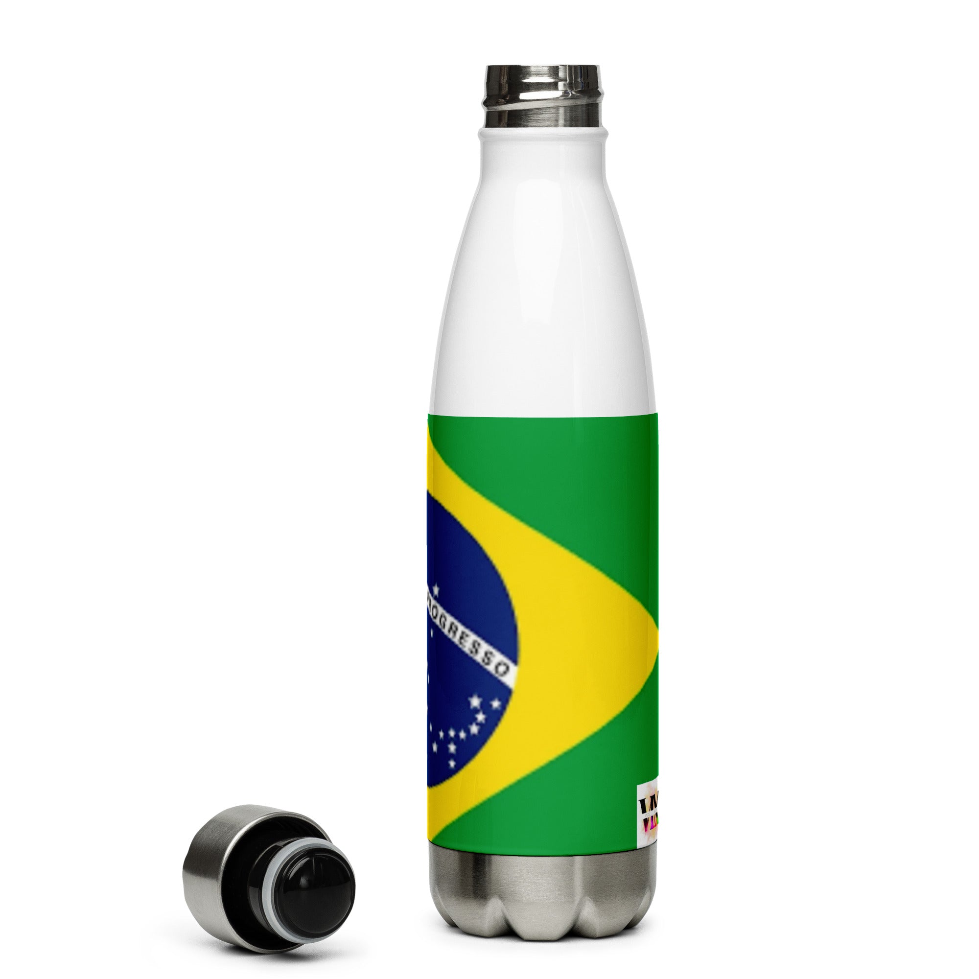 Garrafa de água de aço inoxidável Bandeira do Brasil