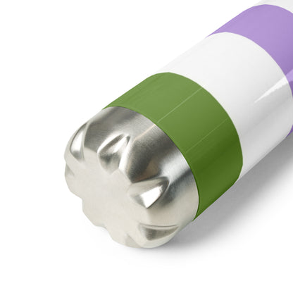 Garrafa de água de aço inoxidável Bandeira Genderqueer