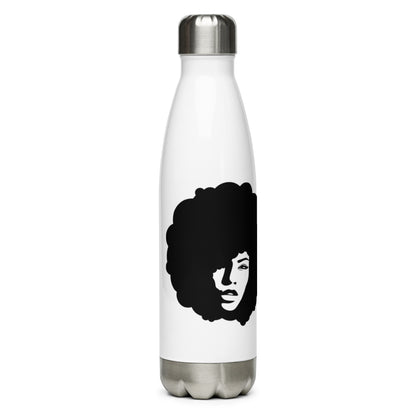 Garrafa de água de aço inoxidável cabelo preto natural
