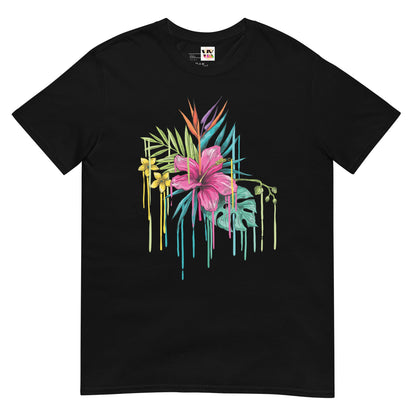 T-Shirt Manga Curta Rosa Flor