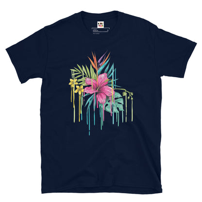 T-Shirt Manga Curta Rosa Flor