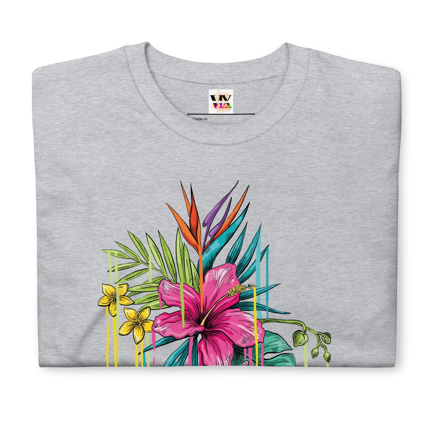 T-Shirt Manga Curta Rosa Flor