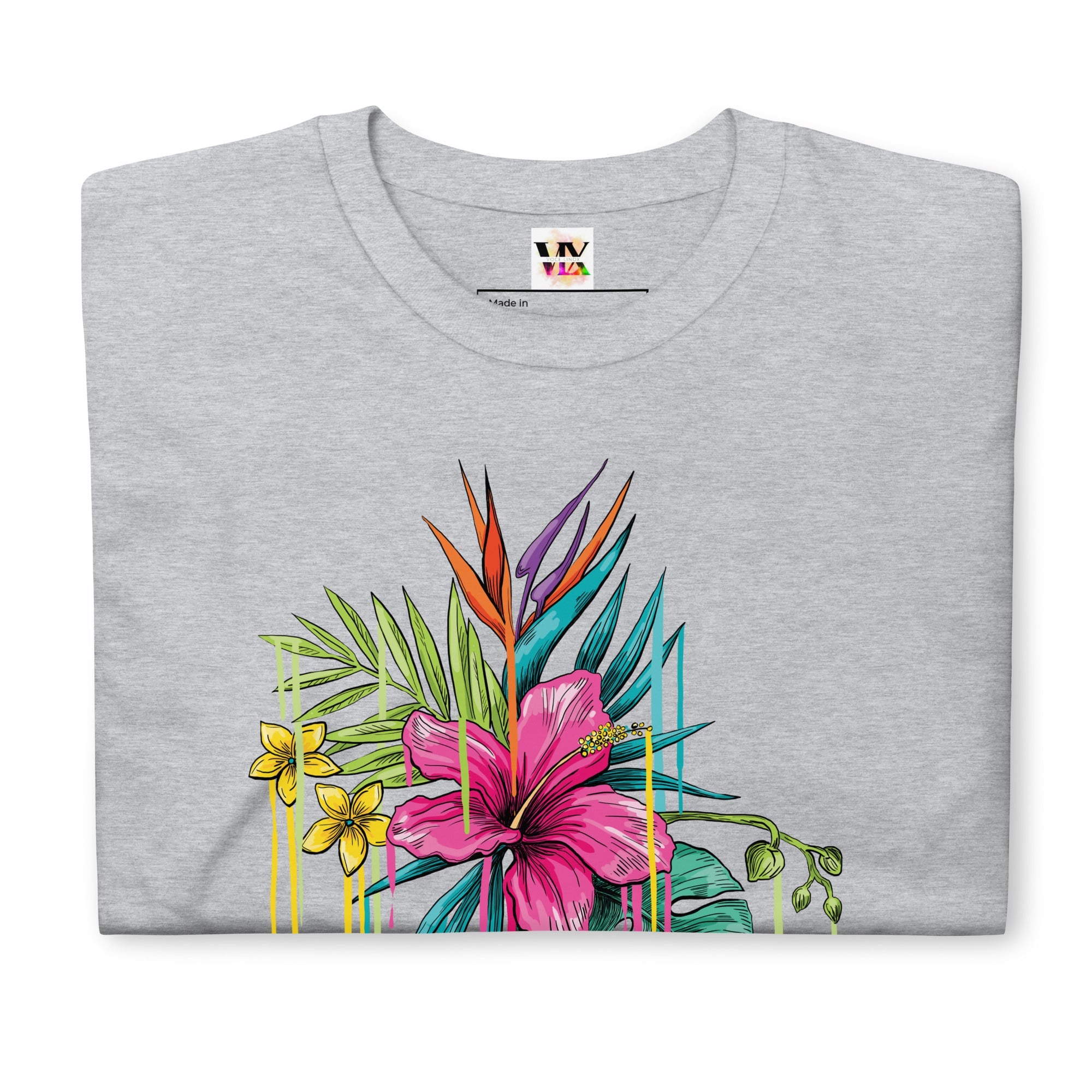 T-Shirt Manga Curta Rosa Flor
