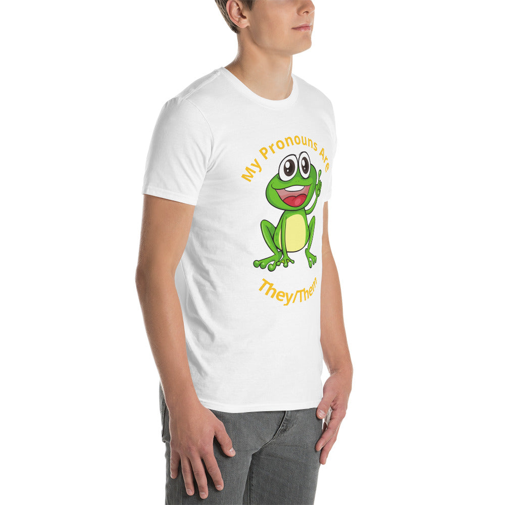Camiseta de manga curta Meu pronome são eles/eles