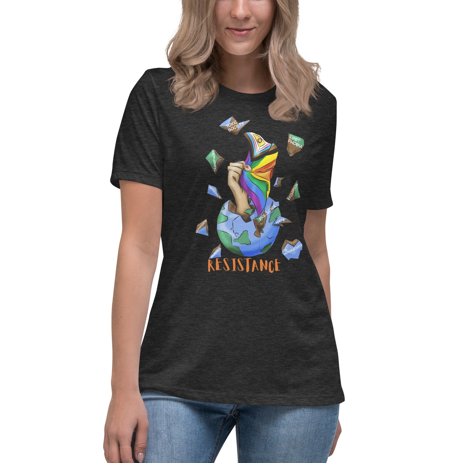 Camiseta descontraída Resistance Planet Pride Intersex-Inclusive