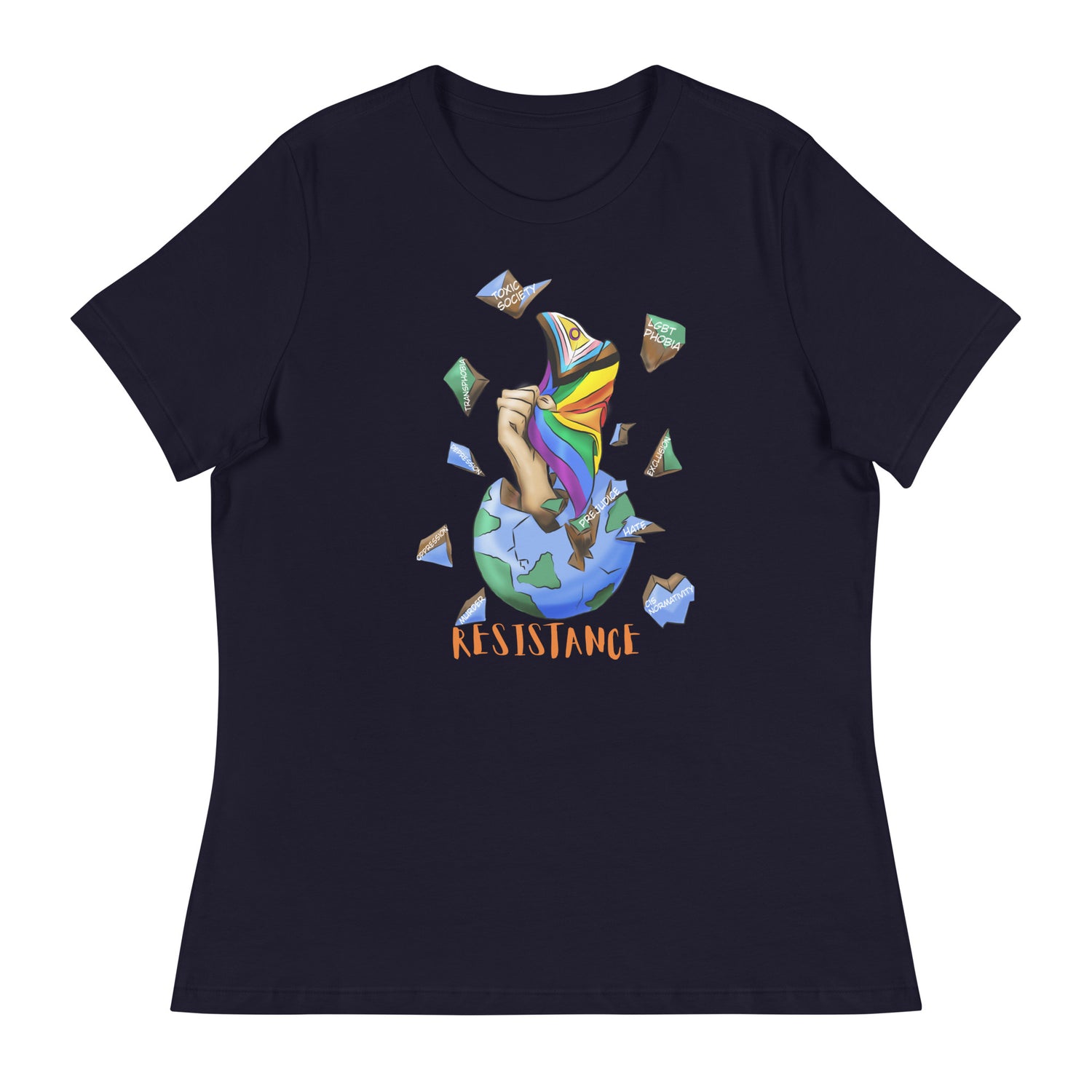 Camiseta descontraída Resistance Planet Pride Intersex-Inclusive