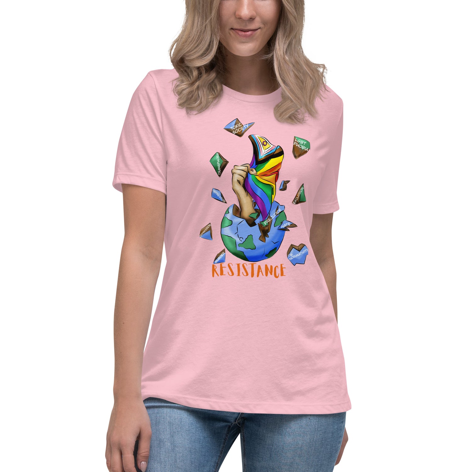 Camiseta descontraída Resistance Planet Pride Intersex-inclusive