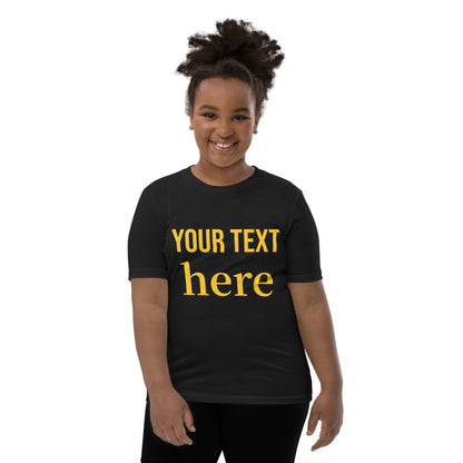 VOCE LINDX Youth Short‑Sleeve Tee – Upload Your Text or Message – 100 % Cotton Jersey, Comfortable &amp; Customisable