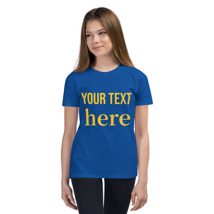 VOCE LINDX Youth Short‑Sleeve Tee – Upload Your Text or Message – 100 % Cotton Jersey, Comfortable &amp; Customisable